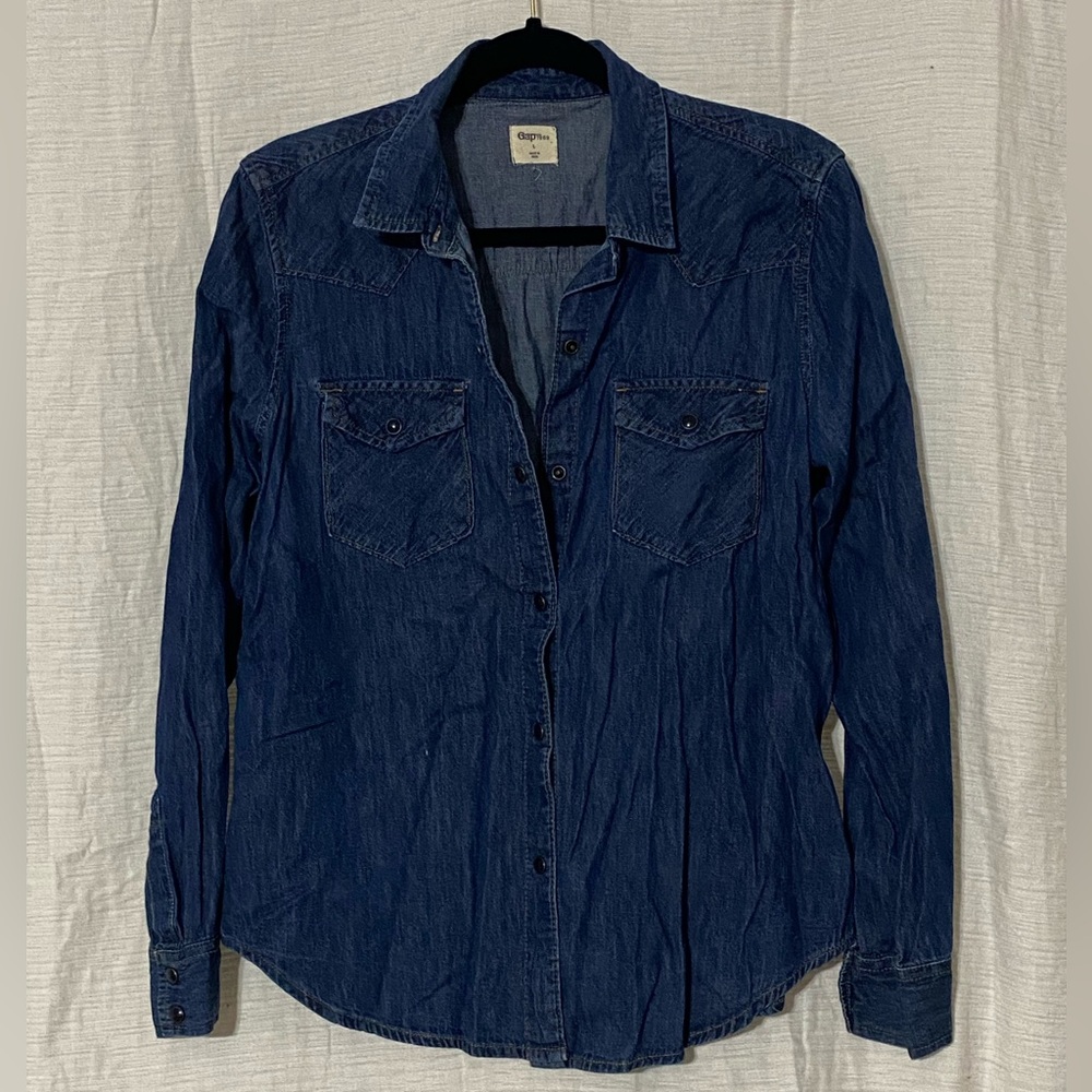GAP 1969 western style button down cotton Jean style top